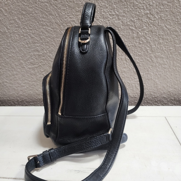 Kate Spade Black Pebbled Leather Mini Backpack Purse with Gold Hardware - Picture 3 of 11